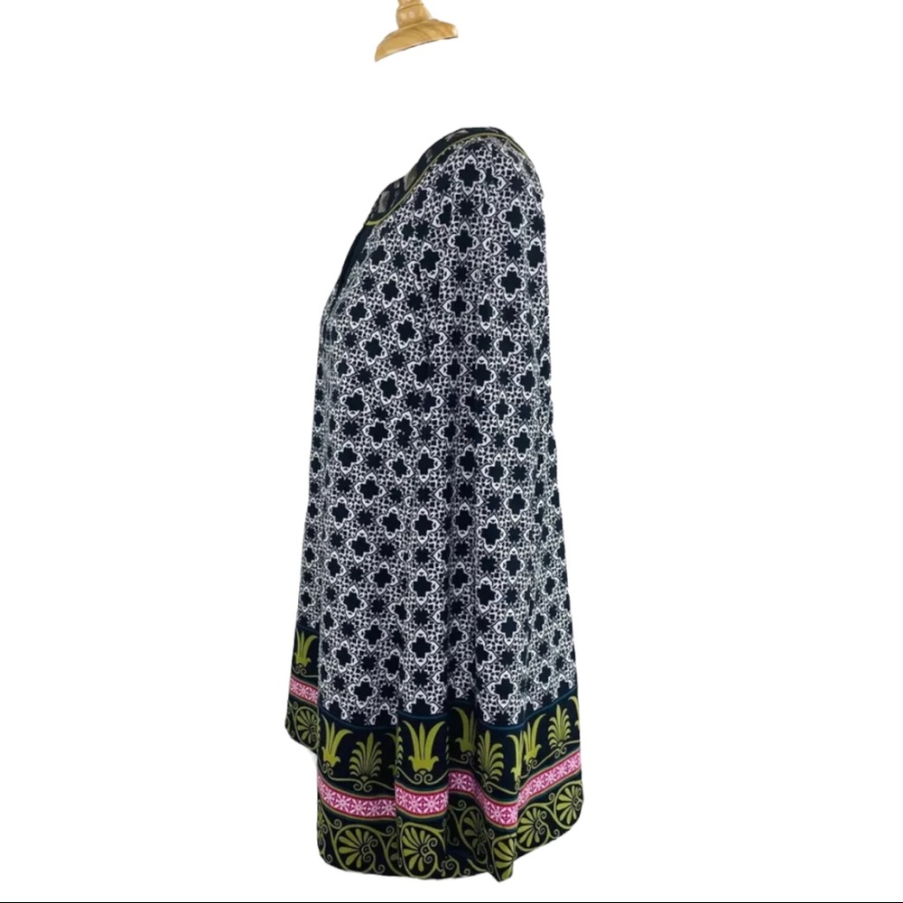 Nicole by Nicole Miller Large Tunic Top Studded V-neck Multi Color And Patterns - Picture 5 of 12